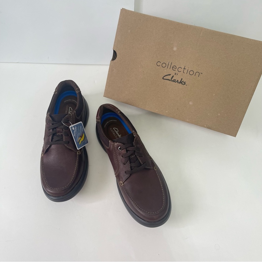 Clarks Mens Bradley Vibe Moc Toe Sneaker In Tan Tumble - New In Box -Reemoly - Picture 2 of 16
